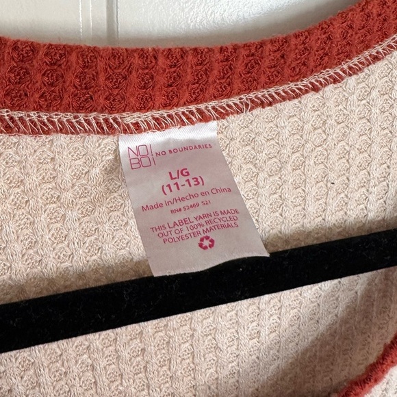 Striped Waffle Knit, Lightweight Long Sleeve Top, SZ L, Comfy, EUC! - Picture 2 of 3